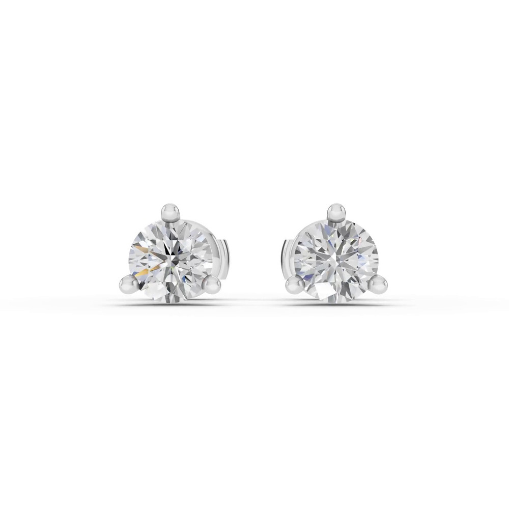 360 degree view of Three-Prong Martini Lab Diamond Guardian Back Earrings (1.50 ct. tw.)