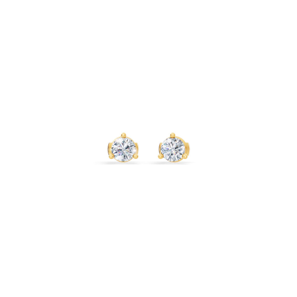 360 degree view of Three-Prong Martini Lab Diamond Guardian Back Earrings (1 ct. tw.)