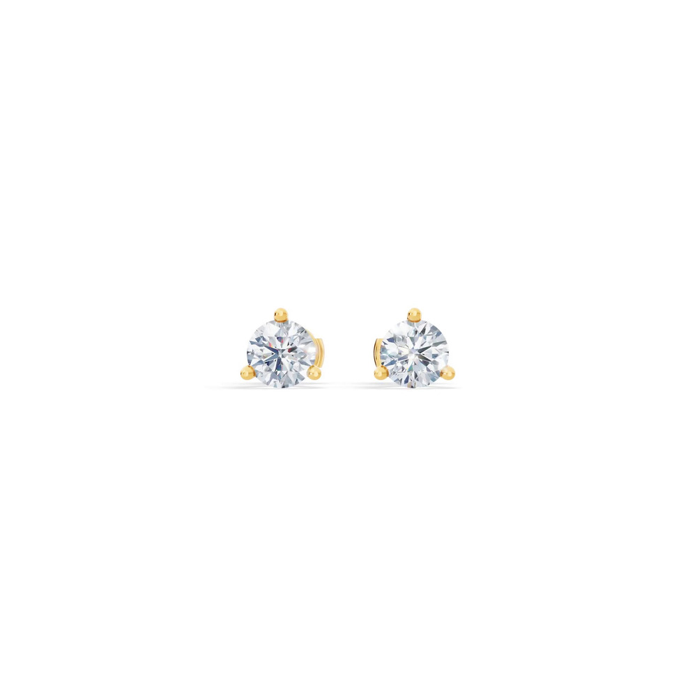 360 degree view of Three-Prong Martini Lab Diamond Guardian Back Earrings (2 ct. tw.)
