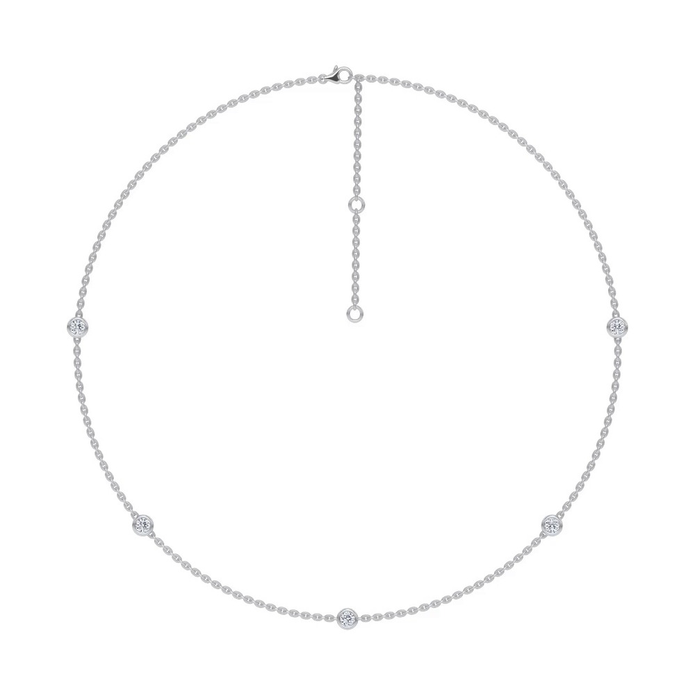 360 degree view of Garelle Lab Diamond Station Necklace