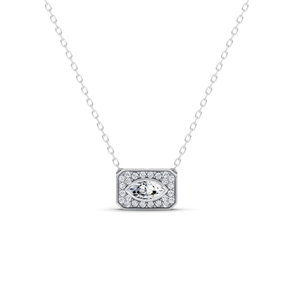 360 degree view of Sequin Frame Marquise Lab Diamond Necklace by Christian Siriano