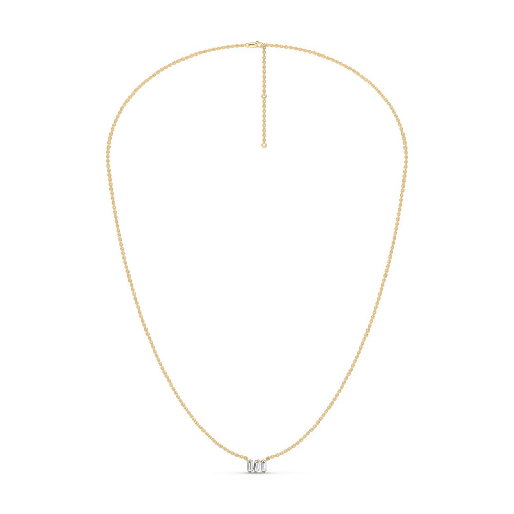 360 degree view of Staccato Baguette Lab Diamond Necklace by Christian Siriano