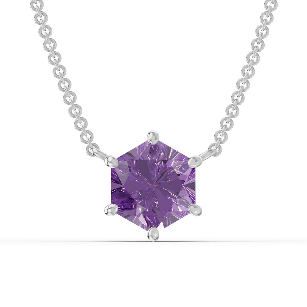 360 degree view of Hexagon Amethyst Necklace