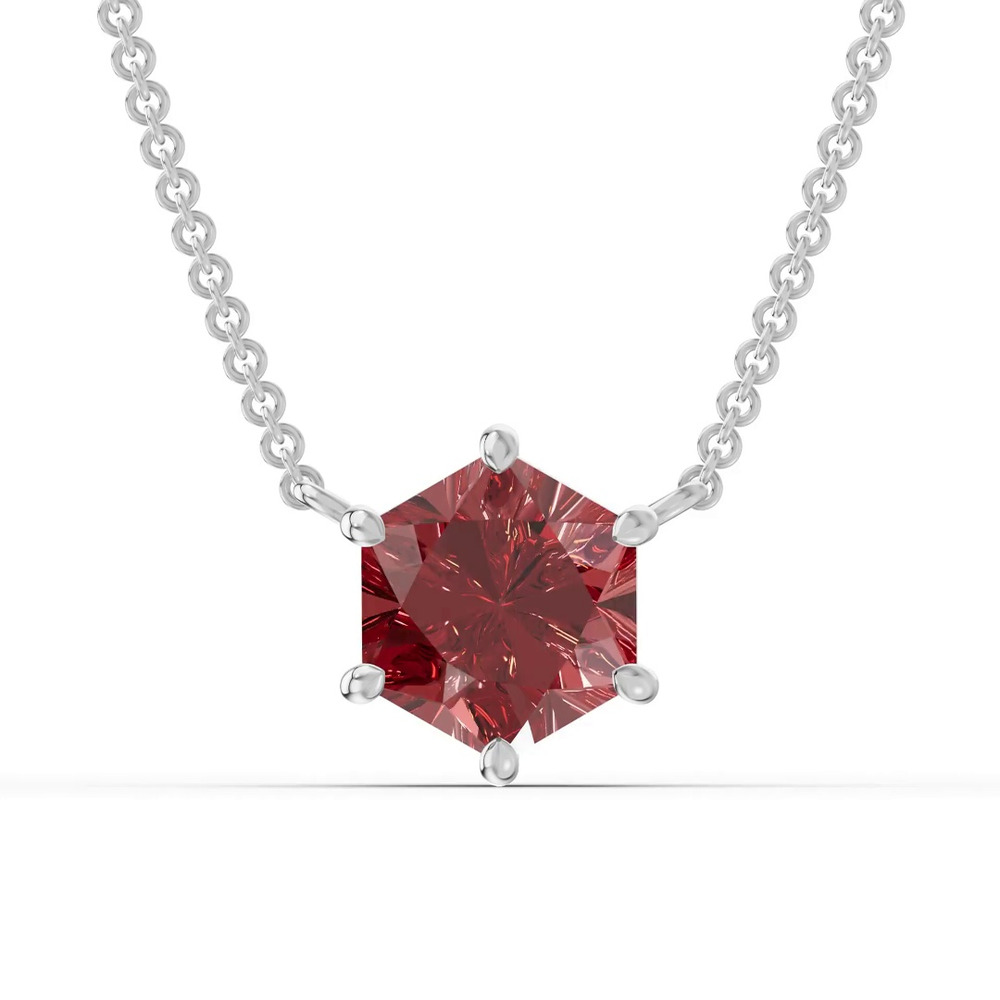 360 degree view of Hexagon Garnet Necklace