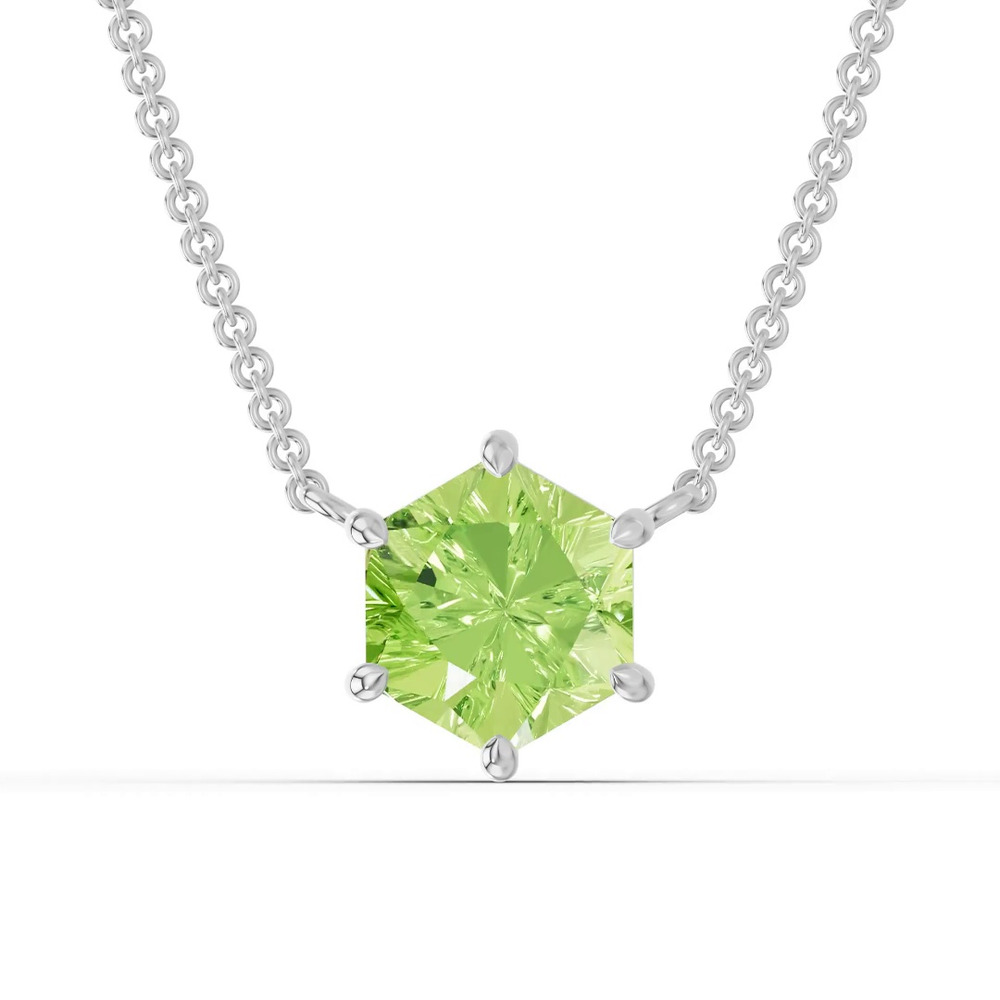 360 degree view of Hexagon Peridot Necklace