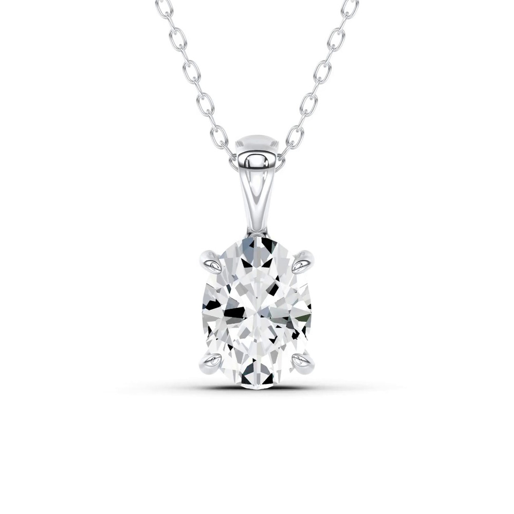360 degree view of Midnight Halo Oval Lab Pendant (2 ct. tw.) by Christian Siriano