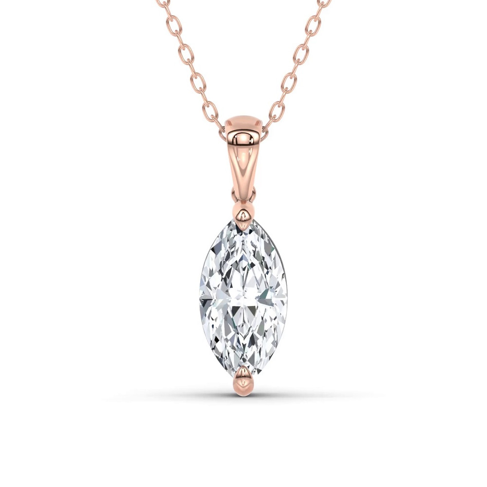 360 degree view of Midnight Halo Marquise Lab Pendant (2 ct. tw.) by Christian Siriano
