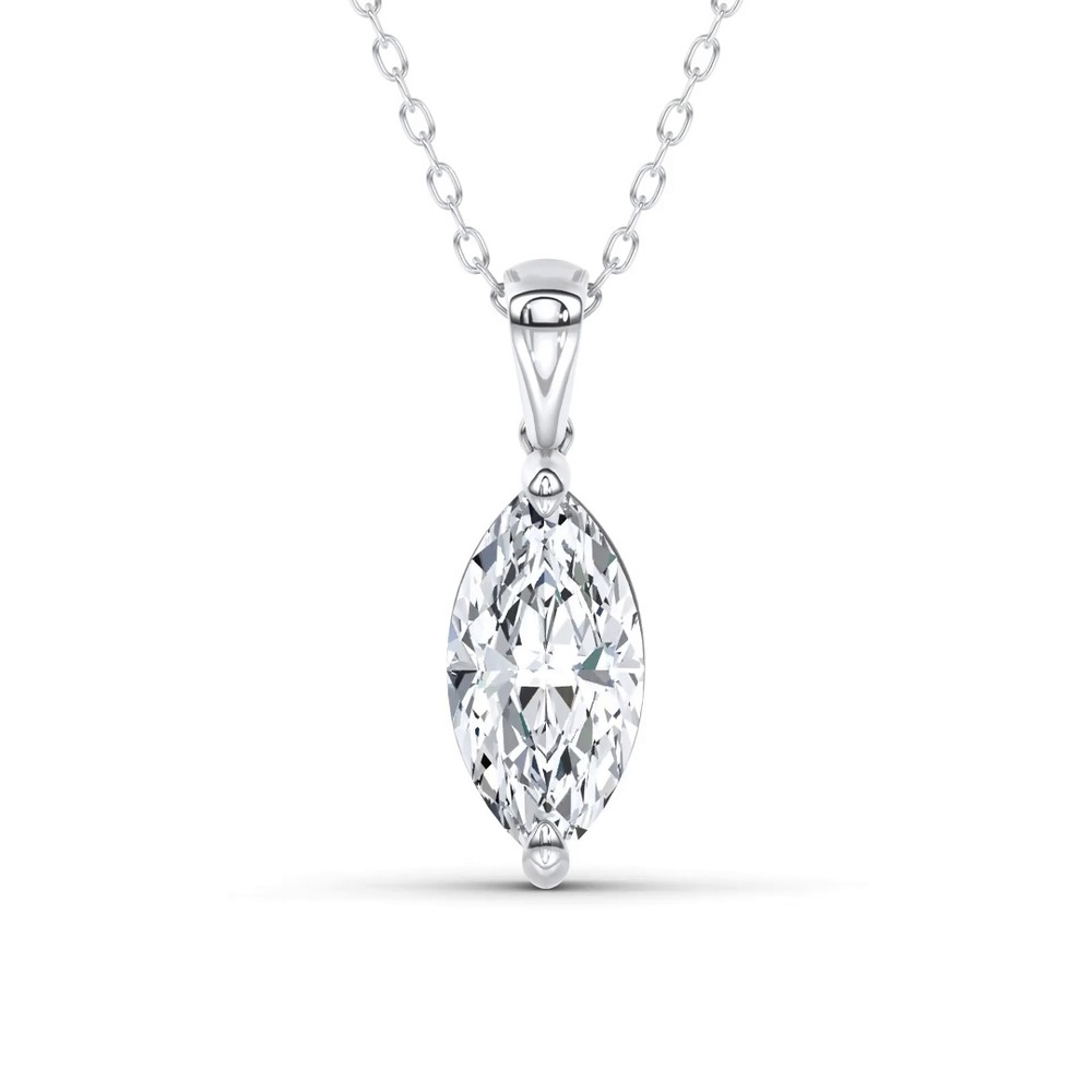360 degree view of Midnight Halo Marquise Lab Pendant (2 ct. tw.) by Christian Siriano