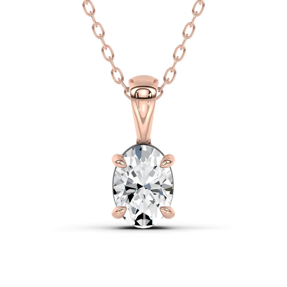 360 degree view of Midnight Halo Oval Lab Pendant (1 ct. tw.) by Christian Siriano
