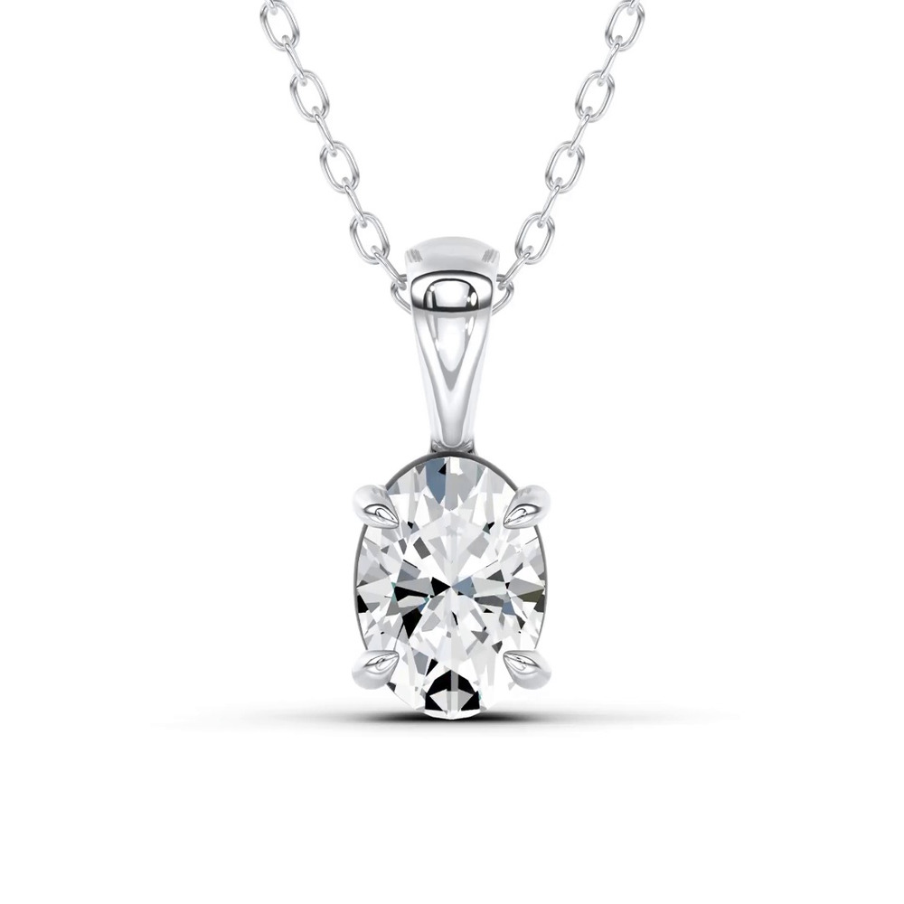 360 degree view of Midnight Halo Oval Lab Pendant (1 ct. tw.) by Christian Siriano