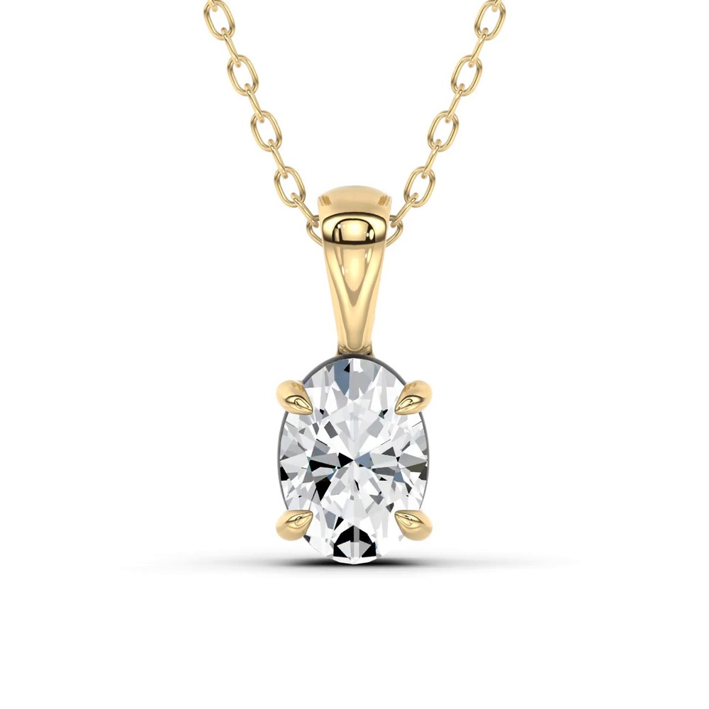 360 degree view of Midnight Halo Oval Lab Pendant (1 ct. tw.) by Christian Siriano