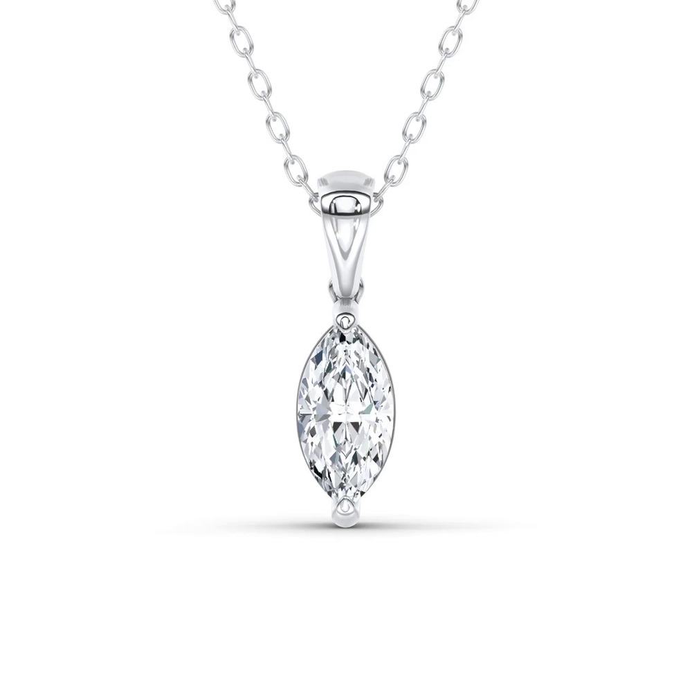 360 degree view of Midnight Halo Marquise Lab Pendant (1 ct. tw.) by Christian Siriano