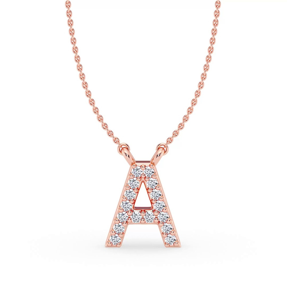 360 degree view of Diamond Initial Necklace – A