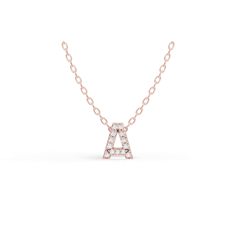 360 degree view of Petite Diamond Initial Necklace – A