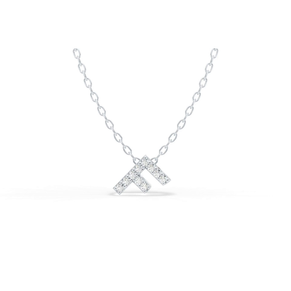 360 degree view of Petite Diamond Initial Necklace – F
