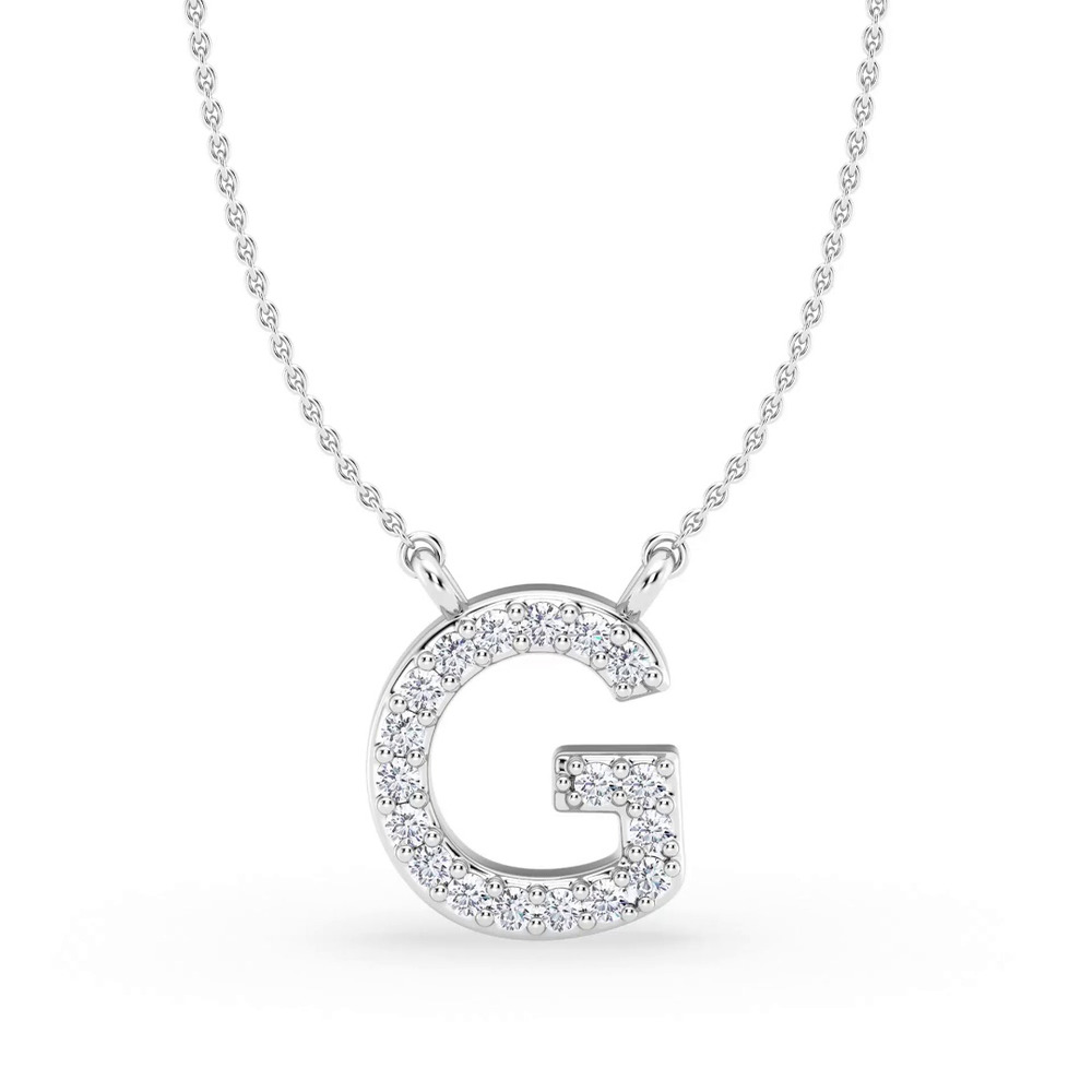 360 degree view of Diamond Initial Necklace – G