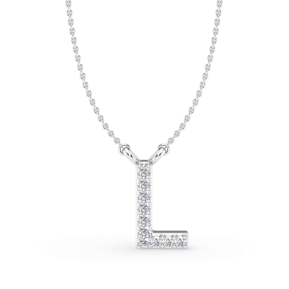 360 degree view of Diamond Initial Necklace – L