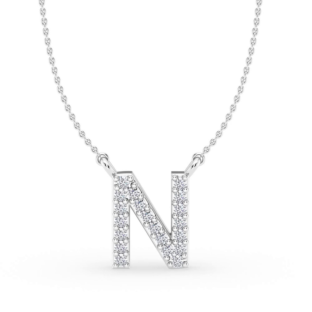 360 degree view of Diamond Initial Necklace – N