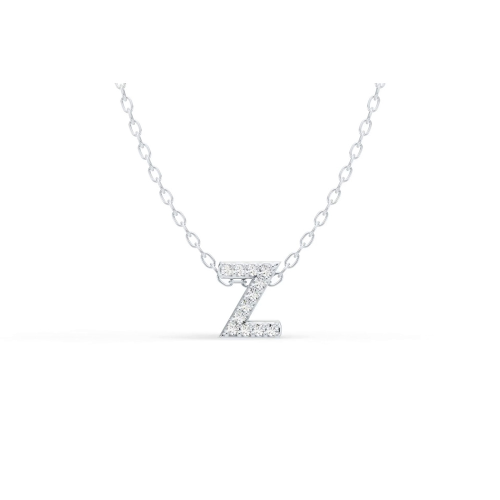 360 degree view of Petite Diamond Initial Necklace – Z