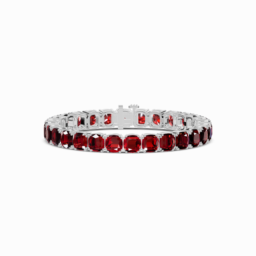 360 degree view of Cushion Garnet Tennis Bracelet