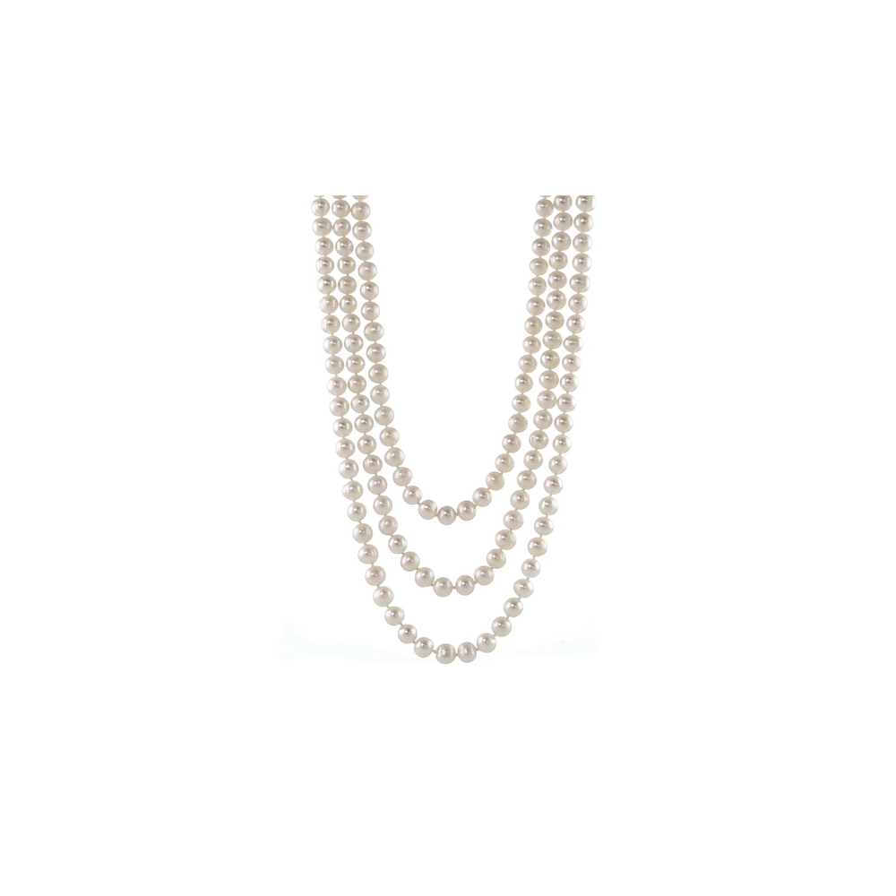 360 degree view of Freshwater Pearl Triple-Row Necklace (7–8mm)