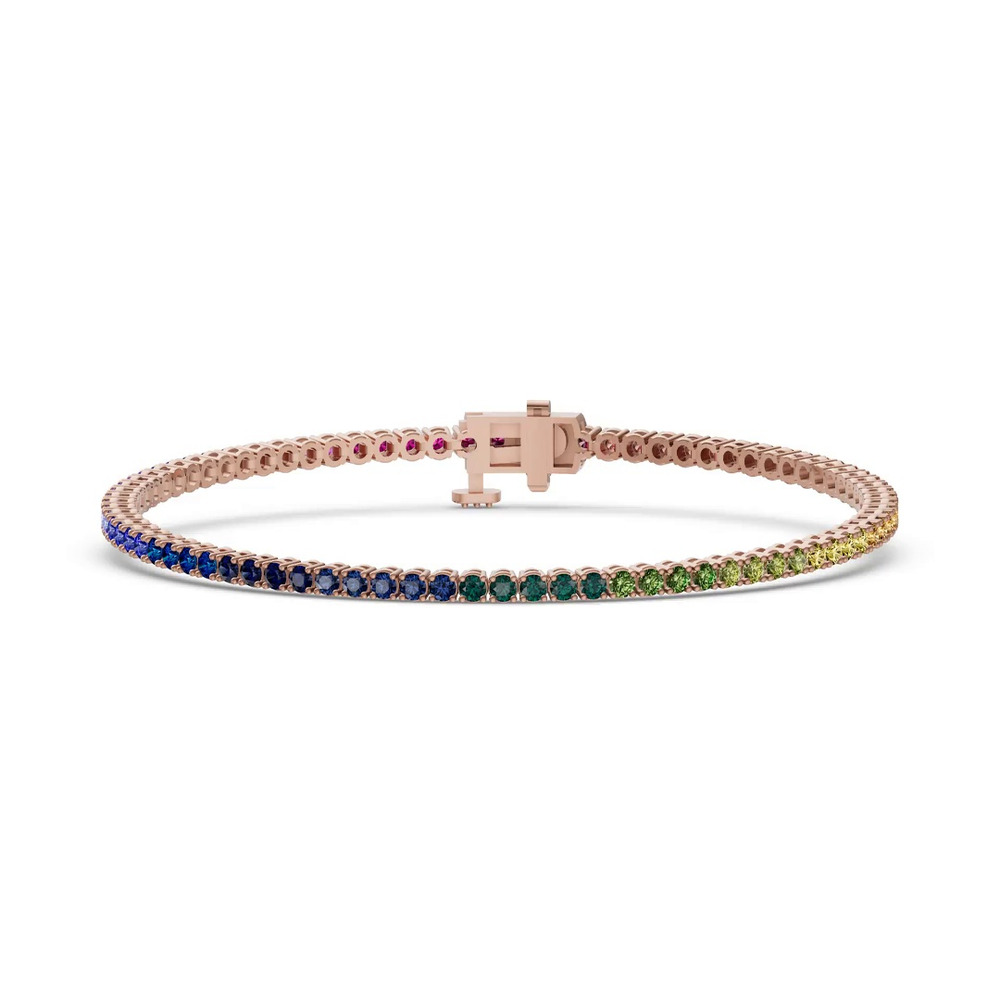 360 degree view of Rainbow Sapphire Tennis Bracelet (3 ct. tw.)