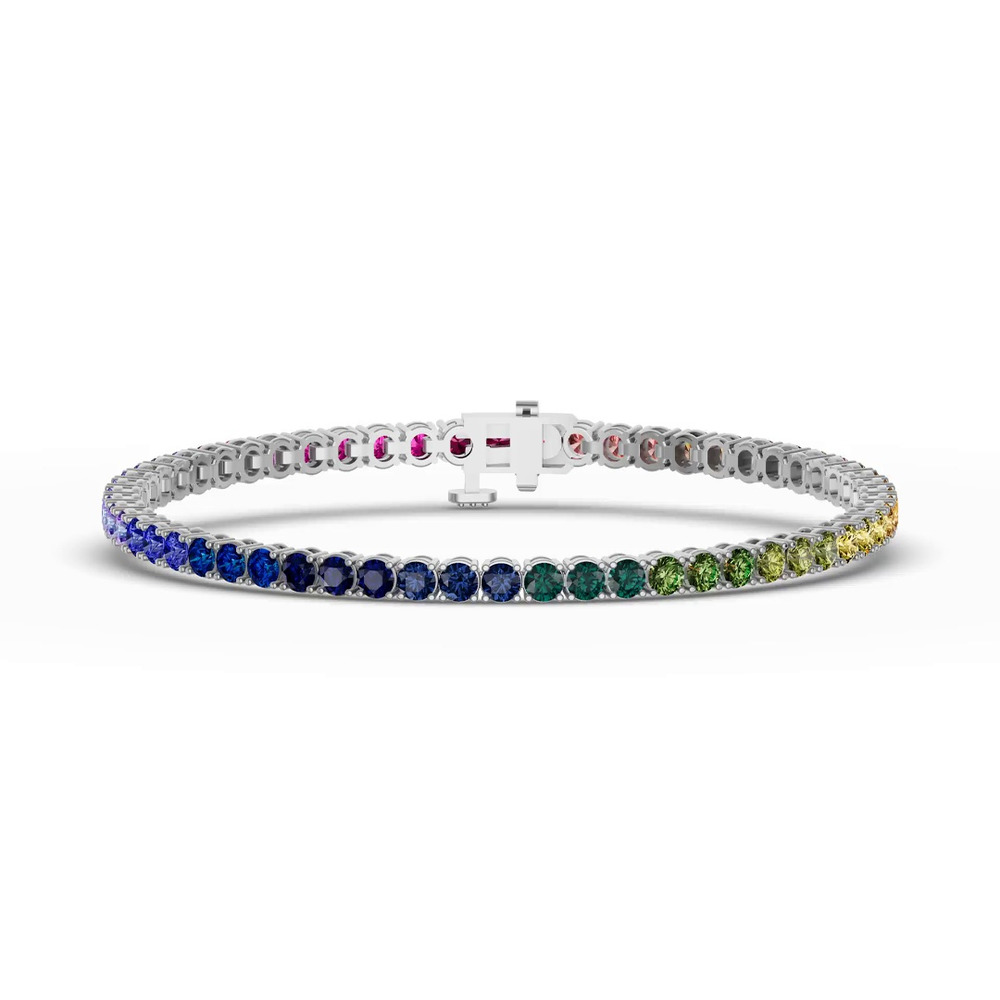 360 degree view of Rainbow Sapphire Tennis Bracelet (7 ct. tw.)
