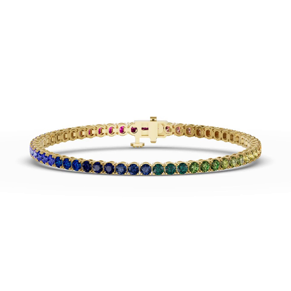 360 degree view of Rainbow Sapphire Tennis Bracelet (7 ct. tw.)