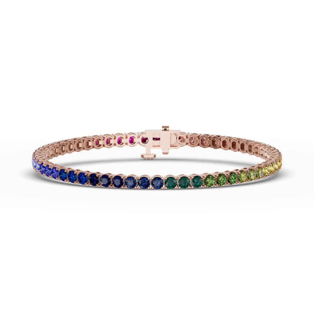 360 degree view of Rainbow Sapphire Tennis Bracelet (7 ct. tw.)