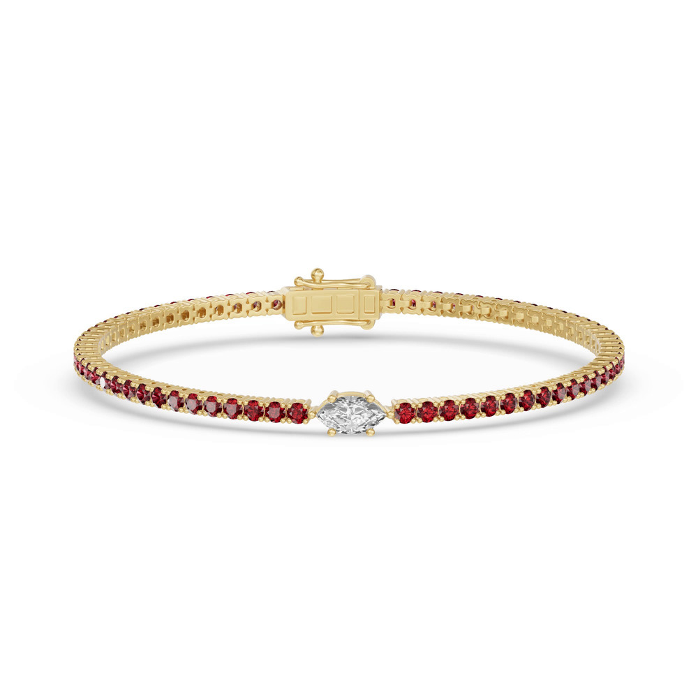 360 degree view of Lunava Ruby & Marquise Lab Diamond Tennis Bracelet
