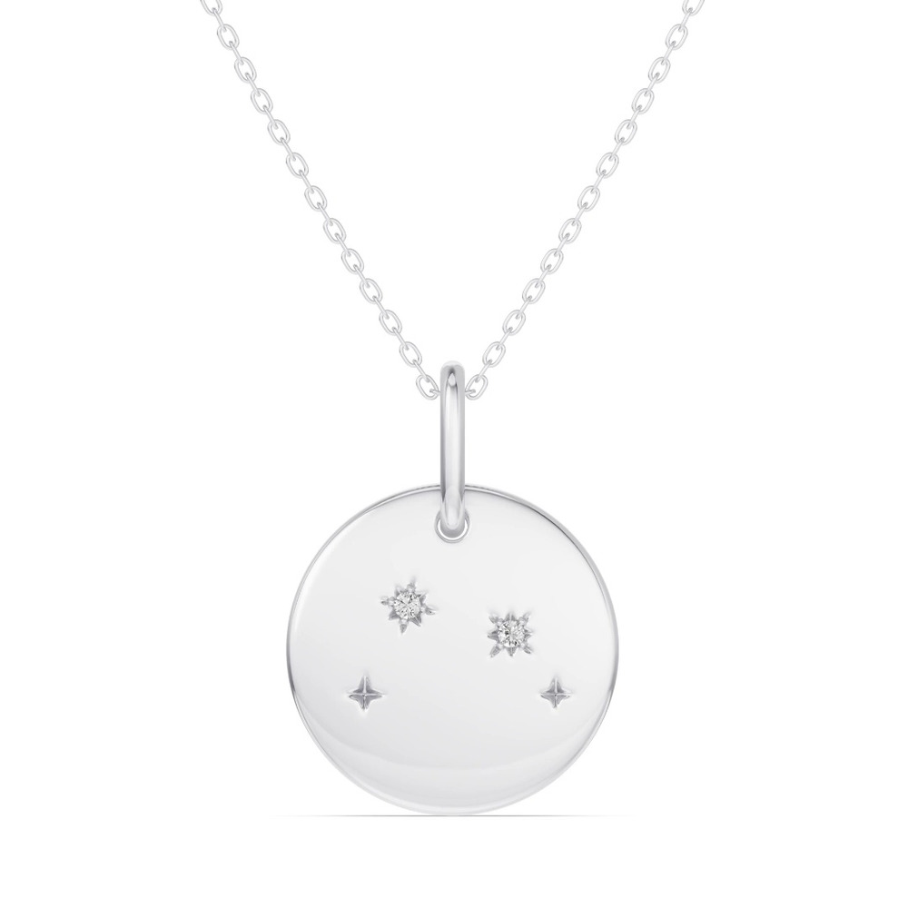 360 degree view of Aries Zodiac Constellation Medallion Necklace