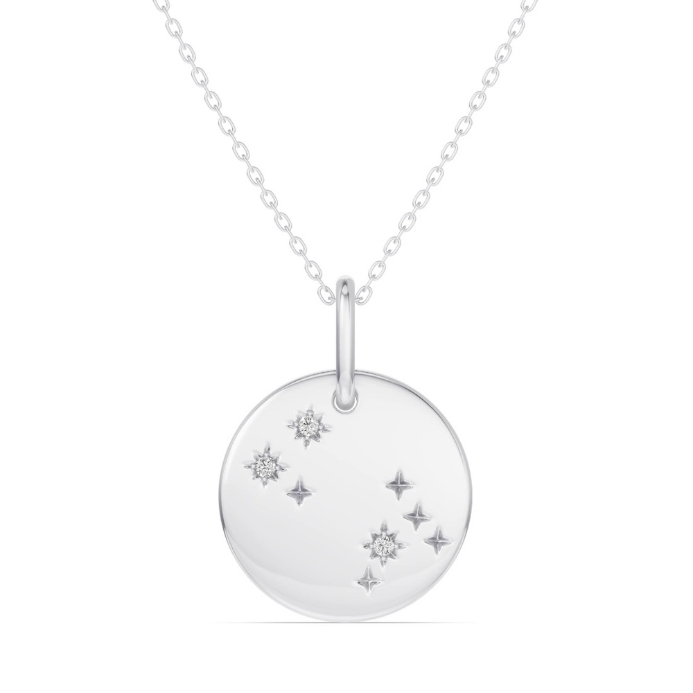 360 degree view of Gemini Zodiac Constellation Medallion Necklace