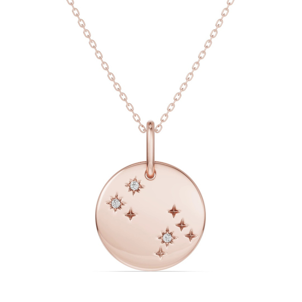 360 degree view of Gemini Zodiac Constellation Medallion Necklace