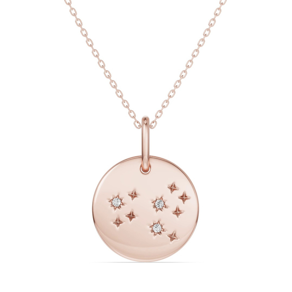 360 degree view of Leo Zodiac Constellation Medallion Necklace
