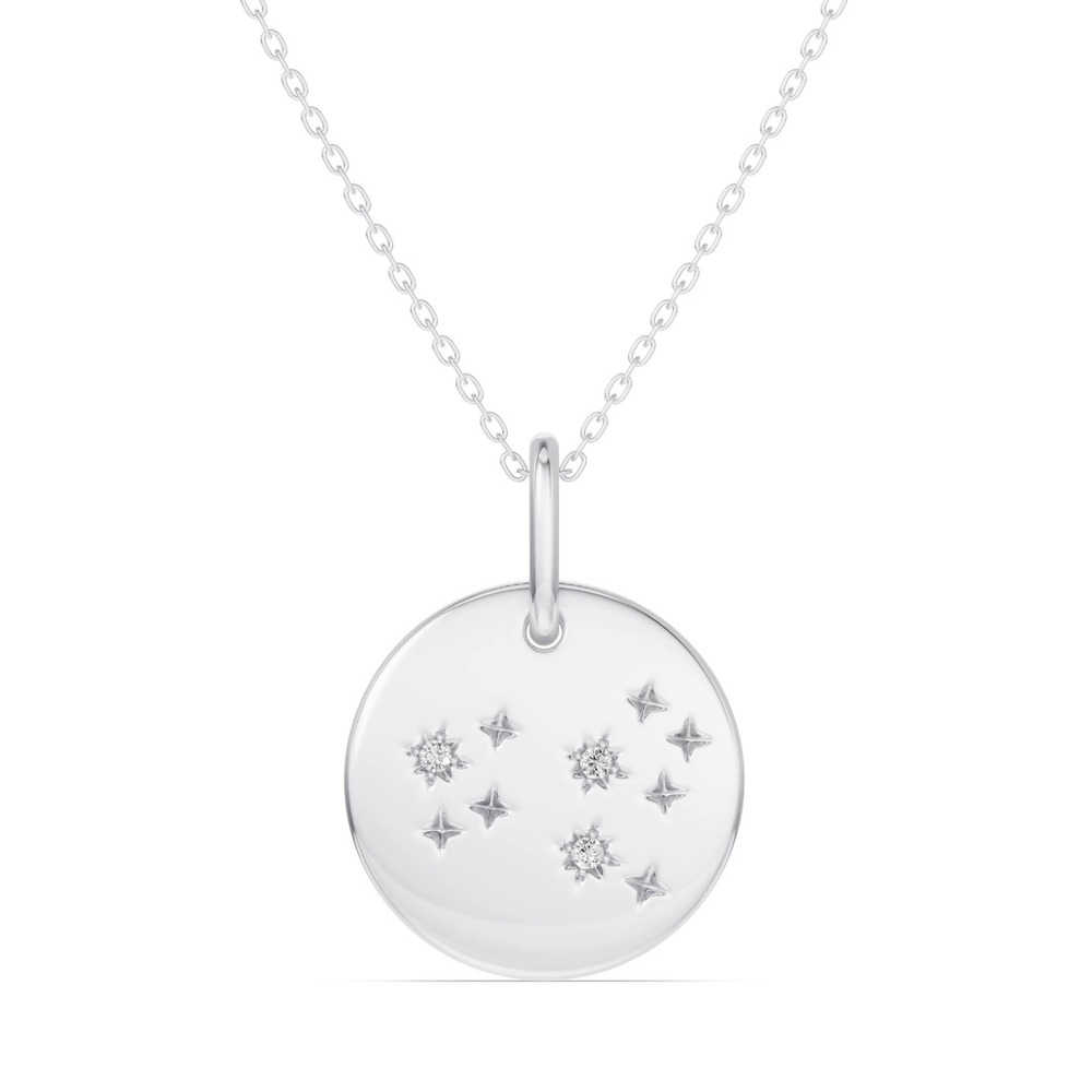 360 degree view of Leo Zodiac Constellation Medallion Necklace