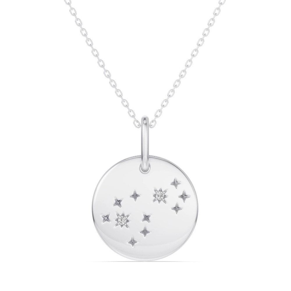 360 degree view of Scorpio Zodiac Constellation Medallion Necklace