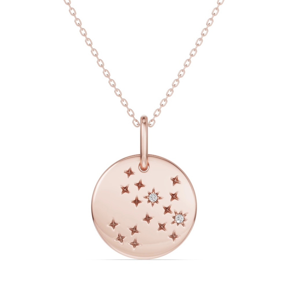 360 degree view of Sagittarius Zodiac Constellation Medallion Necklace