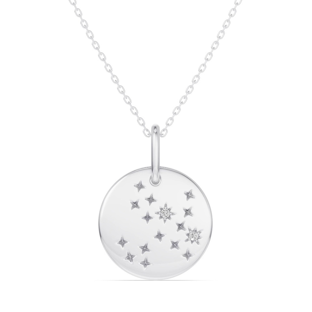 360 degree view of Sagittarius Zodiac Constellation Medallion Necklace