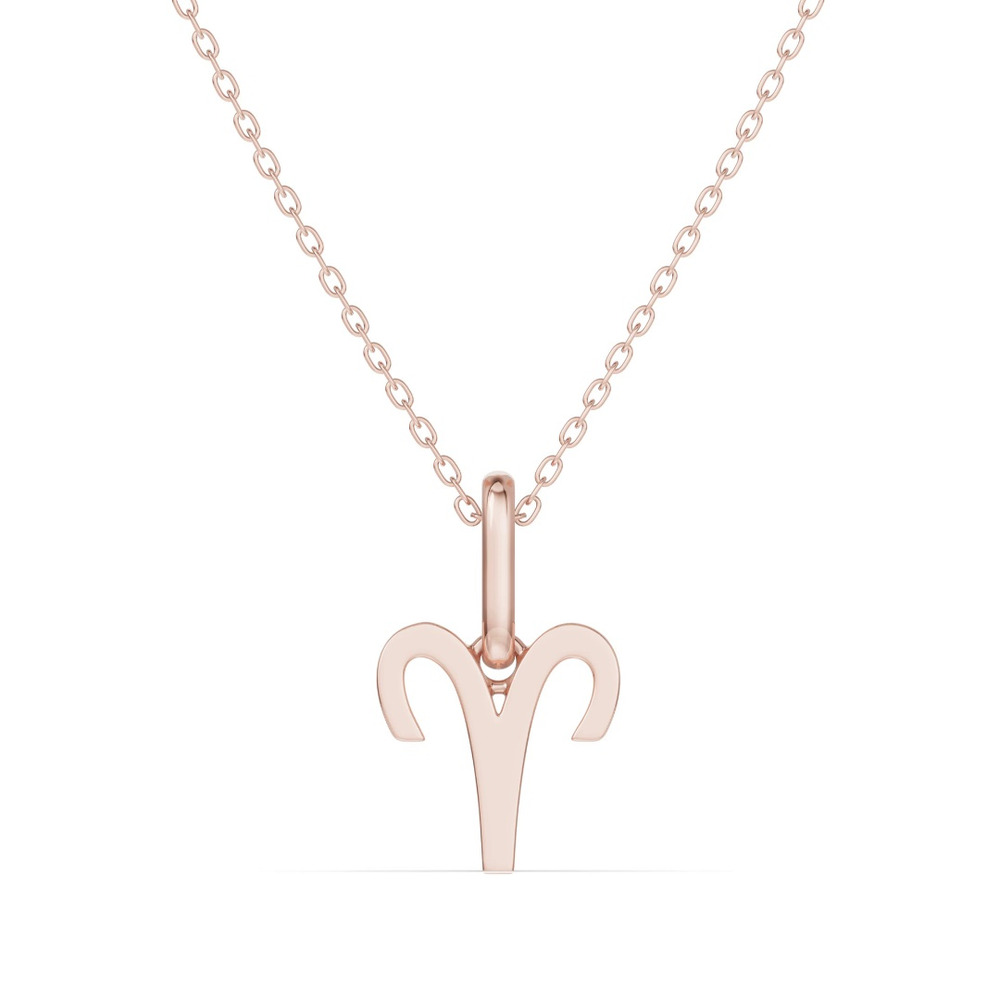 360 degree view of Aries Zodiac Glyph Necklace