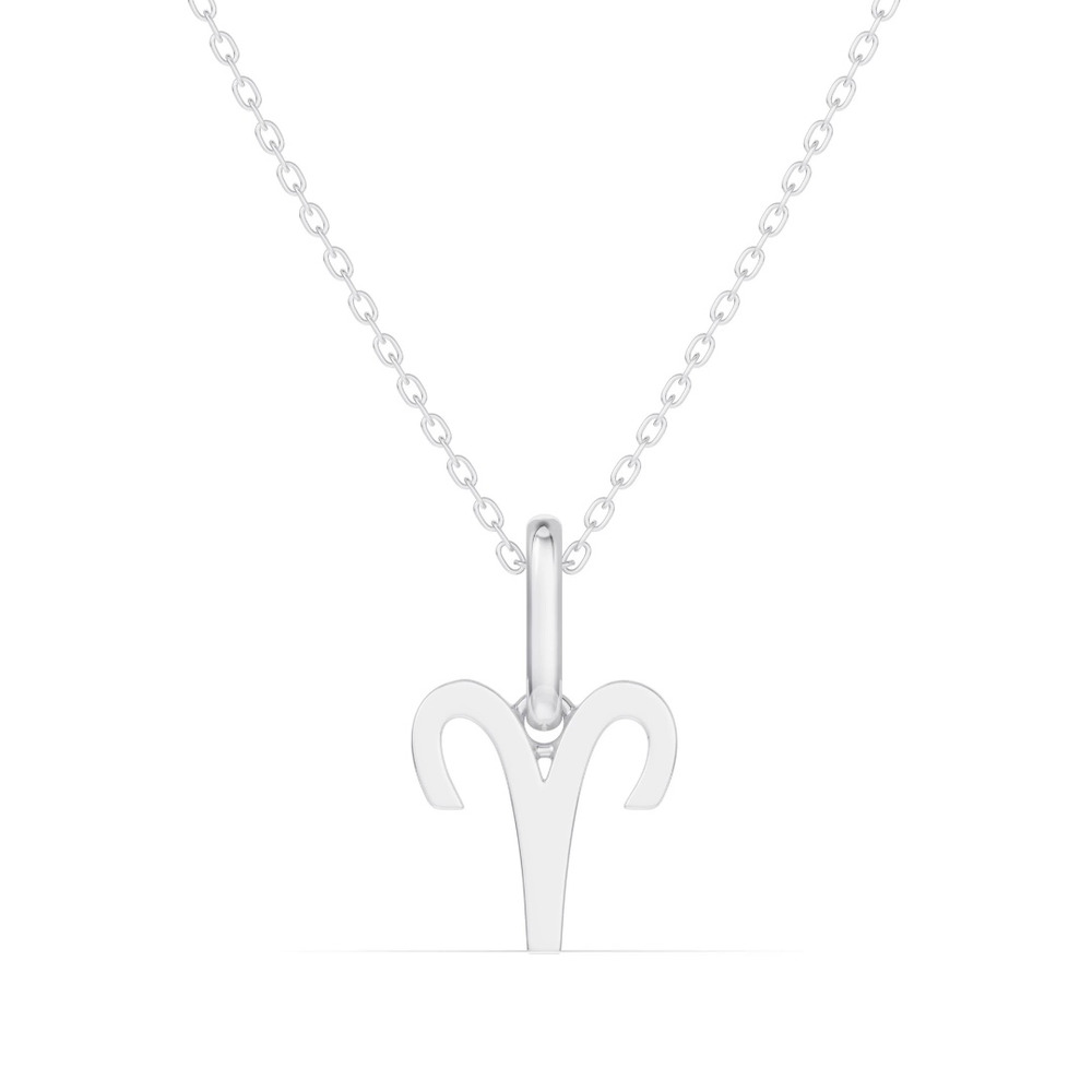 360 degree view of Aries Zodiac Glyph Necklace