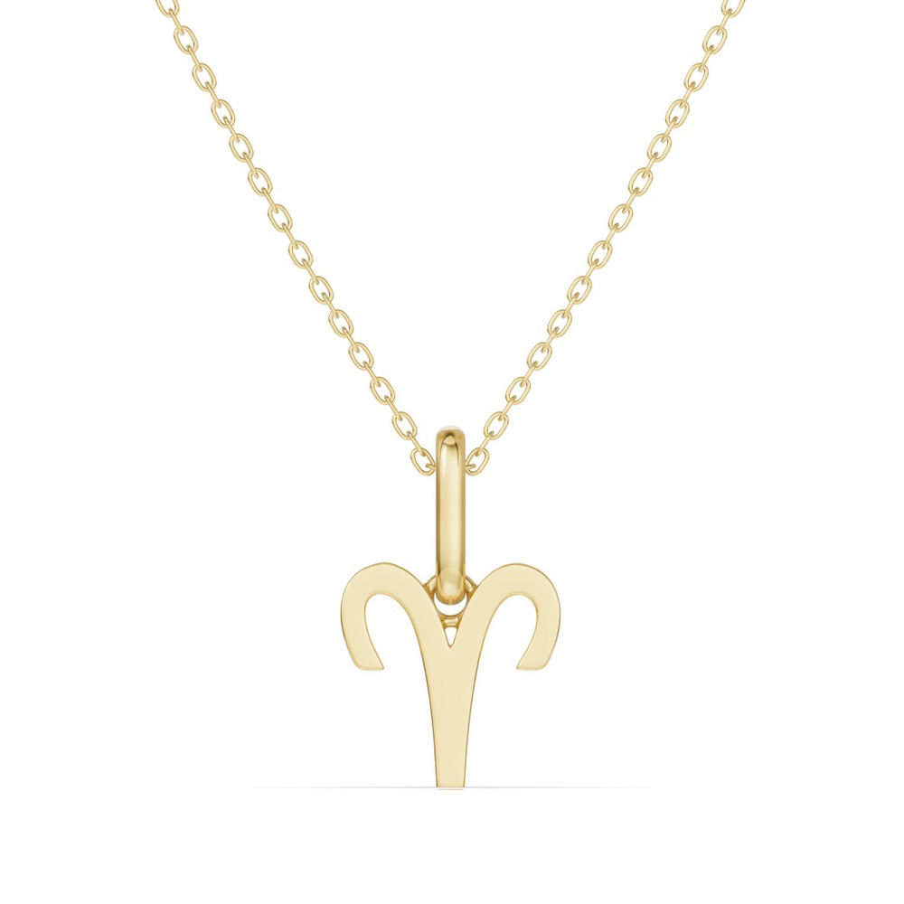 360 degree view of Aries Zodiac Glyph Necklace