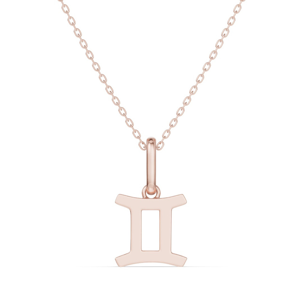 360 degree view of Gemini Zodiac Glyph Necklace