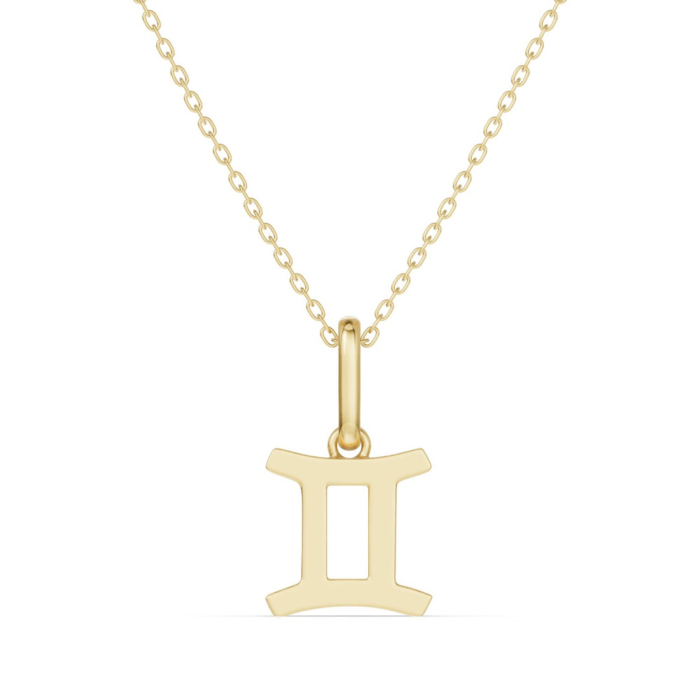 360 degree view of Gemini Zodiac Glyph Necklace