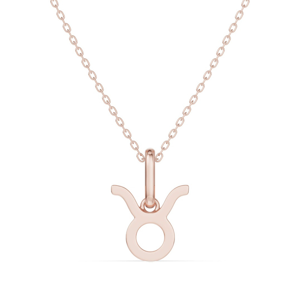 360 degree view of Taurus Zodiac Glyph Necklace