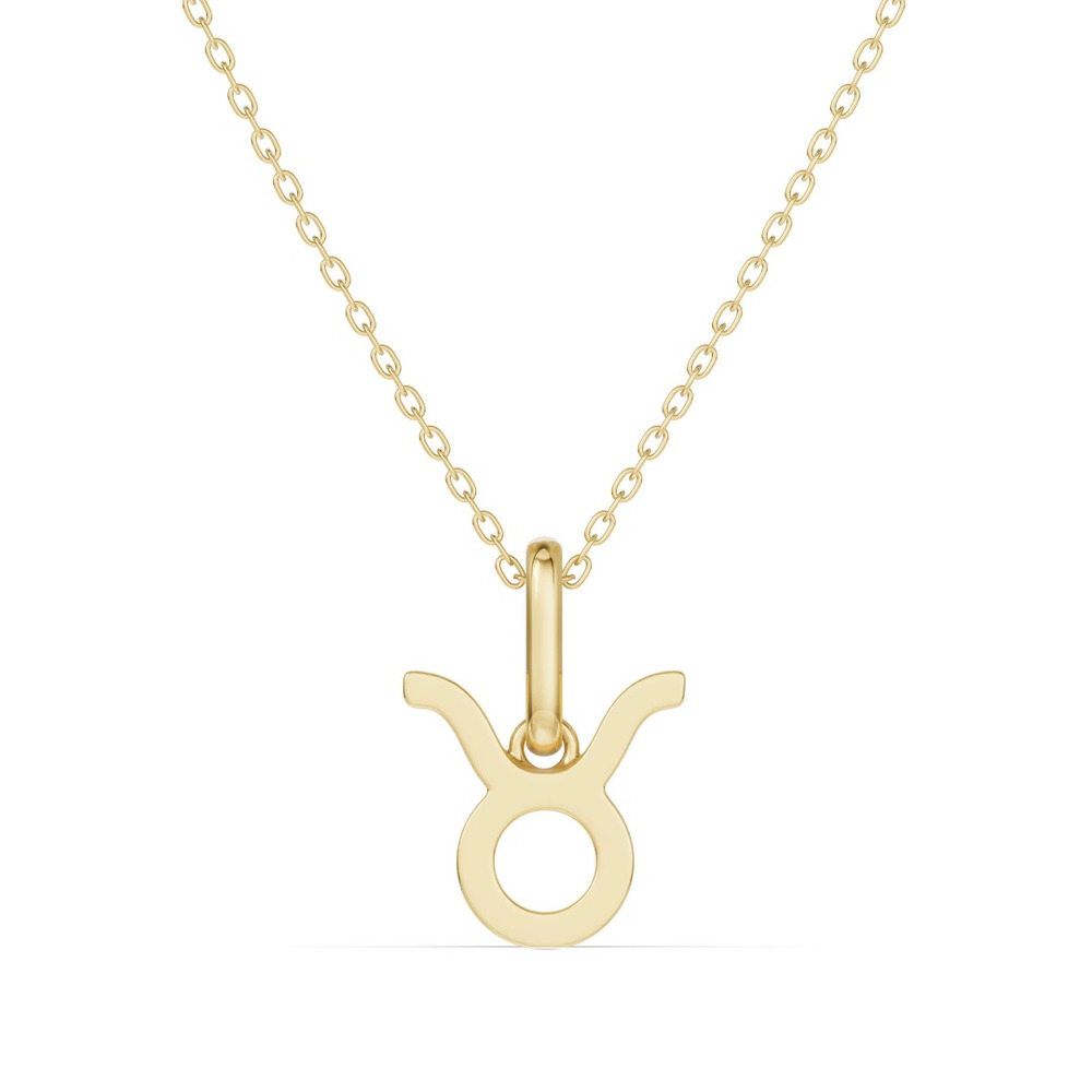 360 degree view of Taurus Zodiac Glyph Necklace