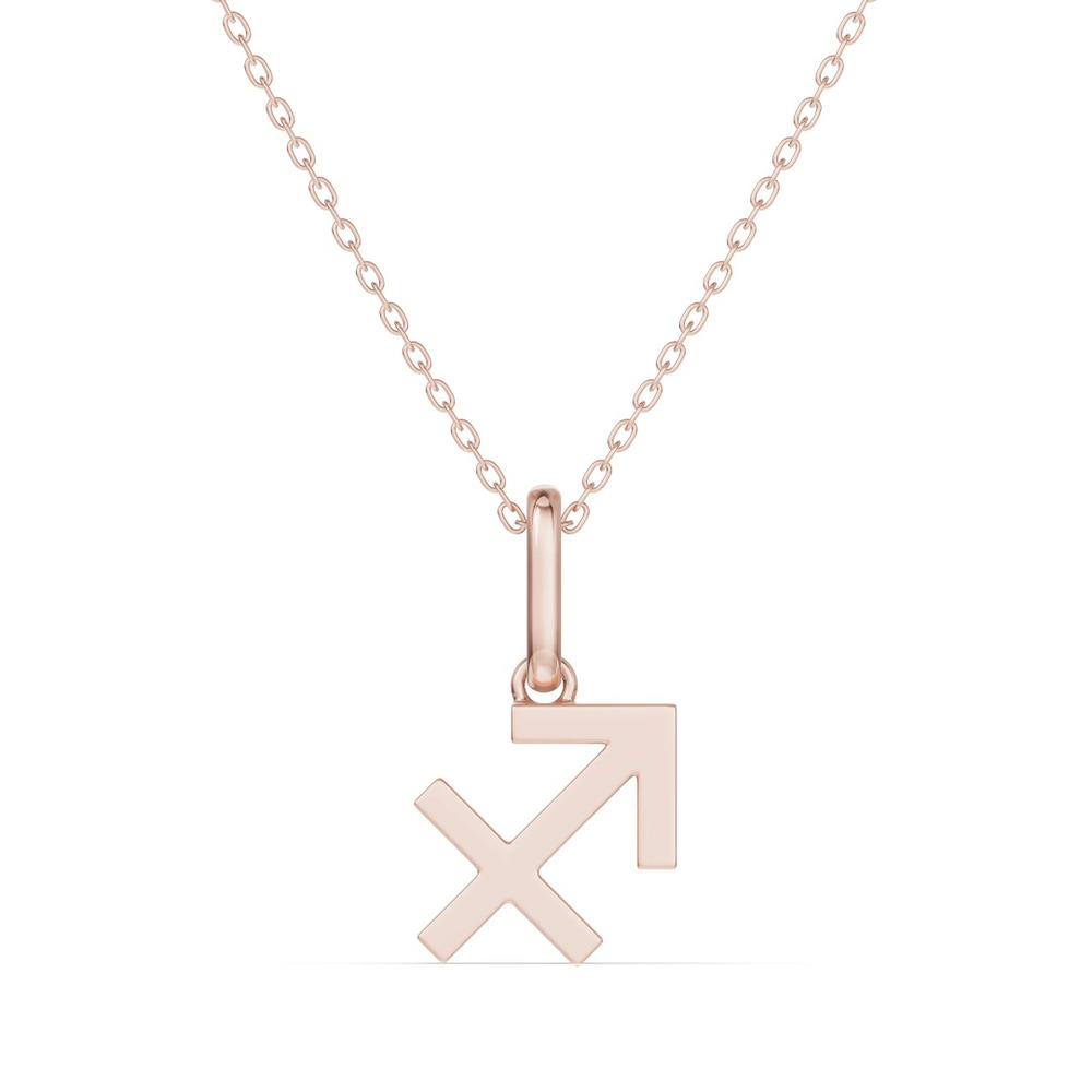 360 degree view of Sagittarius Zodiac Glyph Necklace