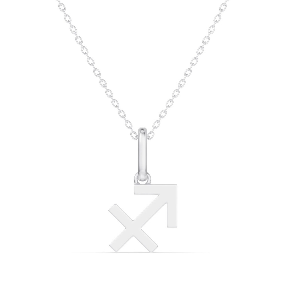 360 degree view of Sagittarius Zodiac Glyph Necklace