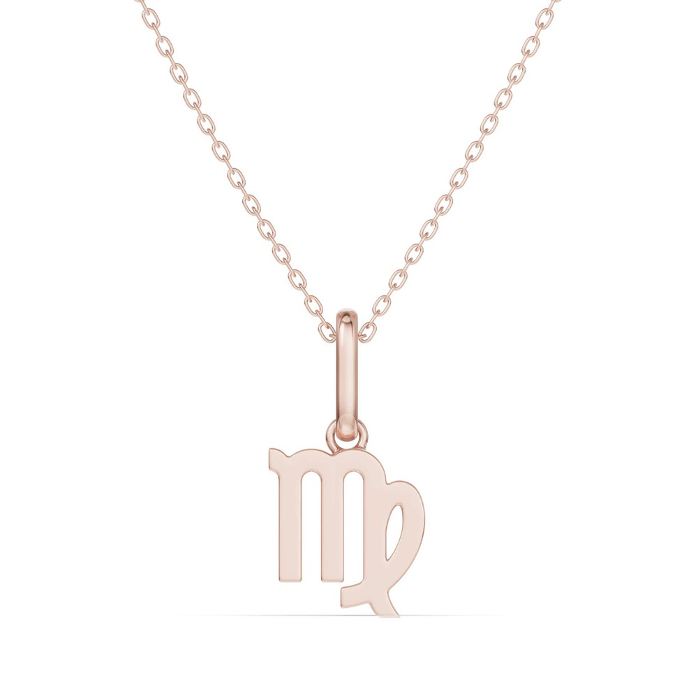 360 degree view of Virgo Zodiac Glyph Necklace