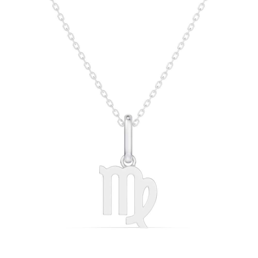 360 degree view of Virgo Zodiac Glyph Necklace