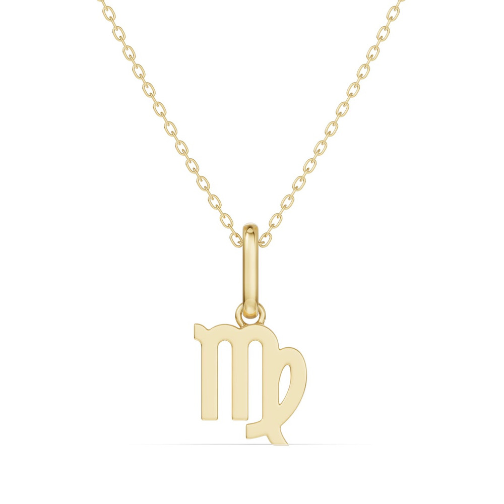 360 degree view of Virgo Zodiac Glyph Necklace